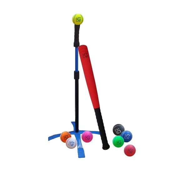 macro-giant-24-inch-t-ball-tee-ball-t-ball-set-1-red-foam-bat-8-foam-baseballs-assorted-colors-train-1