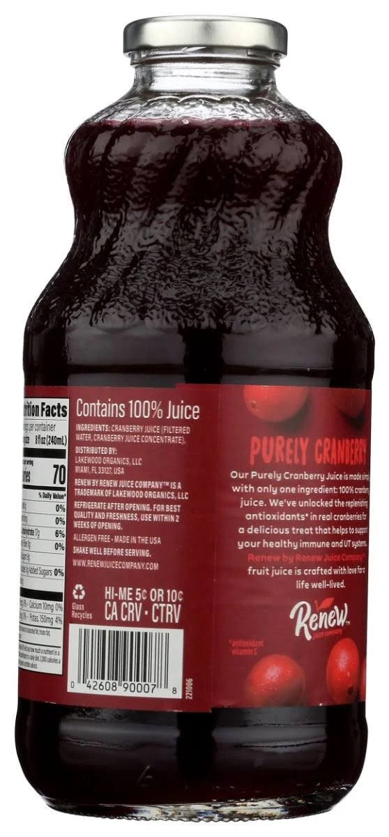 Pure Cranberry Juice by Renew Juice Company - Organic and GMO-Free | Image