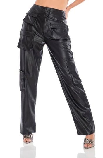 afrm-vegan-leather-cargo-pants-solid-black-1