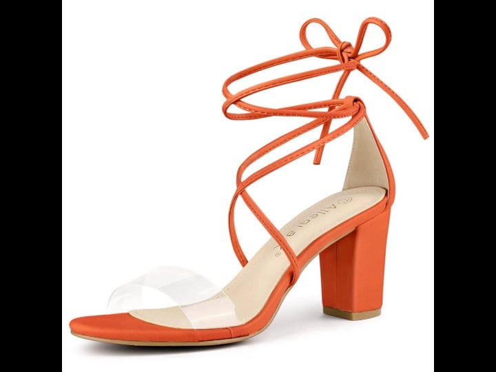 allegra-k-fashion-clear-strap-block-heel-lace-up-sandals-orange-7-5-1