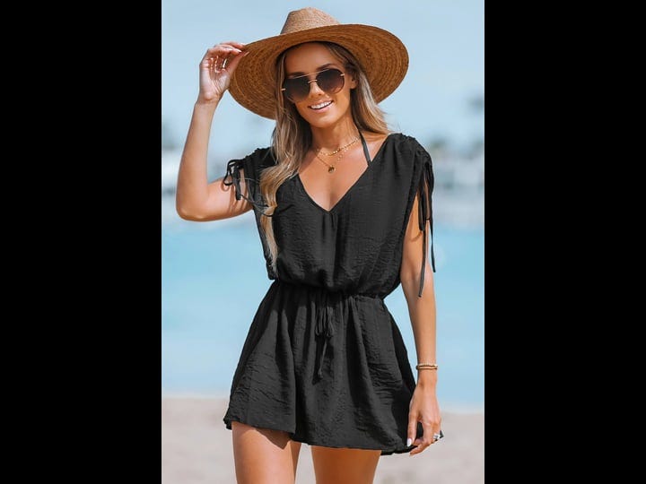 cupshe-summer-lovin-ruched-drawstring-cover-up-dress-black-xl-1