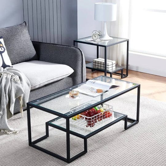 black-metal-glass-coffee-table-simple-center-coffee-table-for-living-1