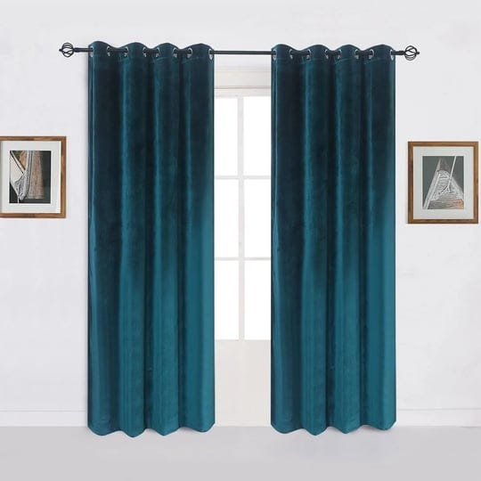 cherry-home-super-soft-luxury-velvet-dark-green-blackout-energy-efficient-grommet-curtain-panel-drap-1
