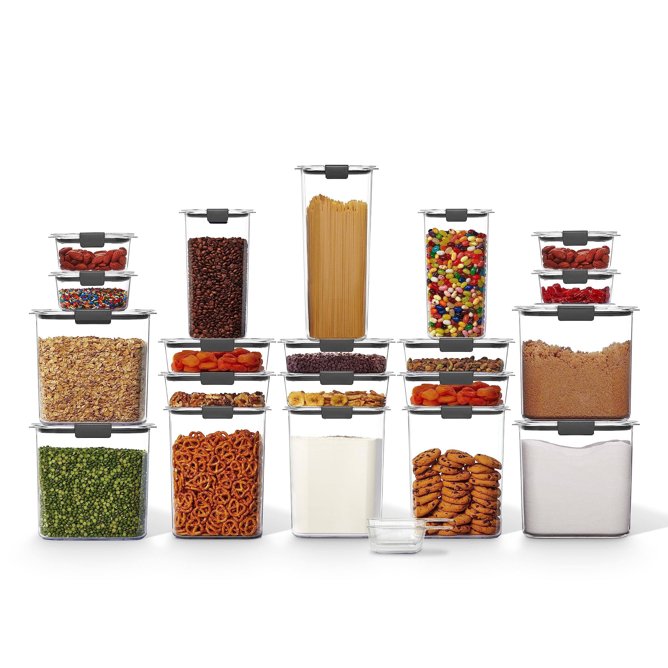 Rubbermaid Crystal Clear Food Storage Containers Set of 22 Pieces for Pantry Organization | Image