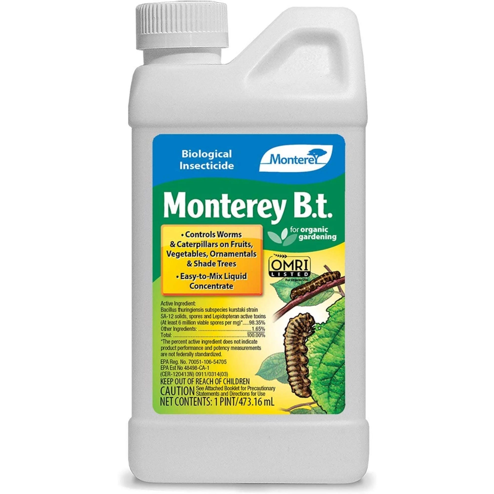Monterey B.T. Worm & Caterpillar Control | Easy-to-Mix Liquid Concentrate | Organic Gardening Approved | Image