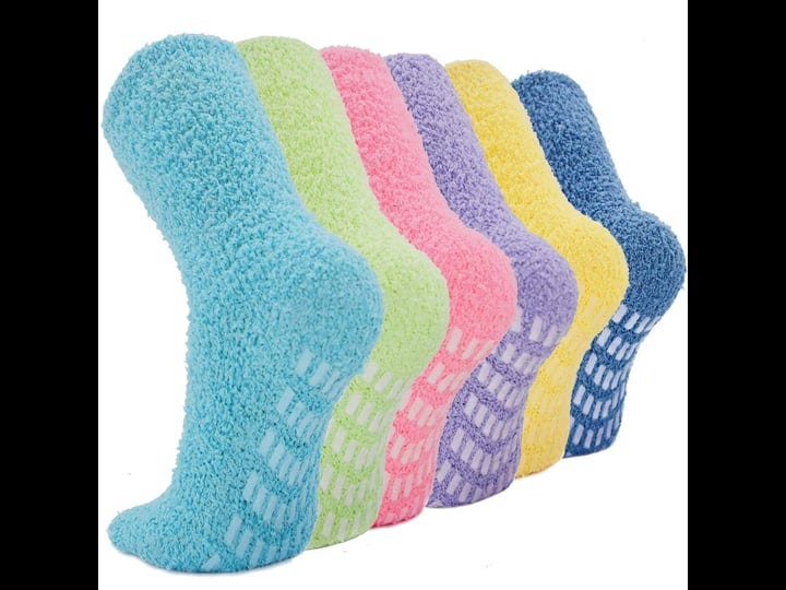 popuid-6-pairs-women-fuzzy-non-slip-socks-solid-color-cozy-plush-microfiber-warm-sleep-crew-sock-1