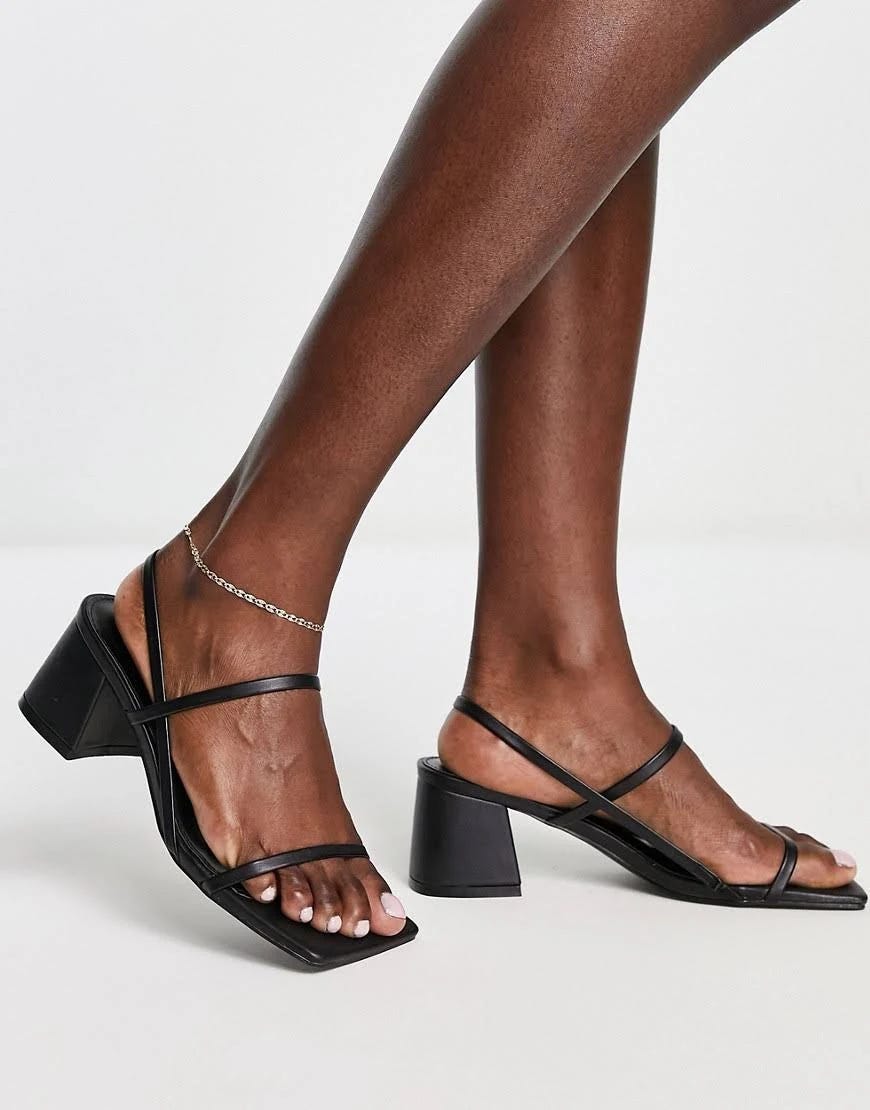Black Slingback Strappy Heels from Public Desire | Image