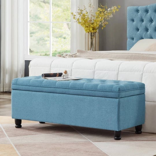 upholstered-tufted-button-storage-bench-faux-leather-entry-bench-with-spindle-wooden-legs-bed-bench--1