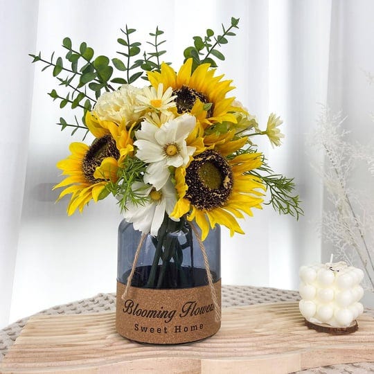 leftover-faux-flowers-in-vaseartificial-sunflower-bouquets-in-vaseflower-centerpieces-for-tablesfake-1