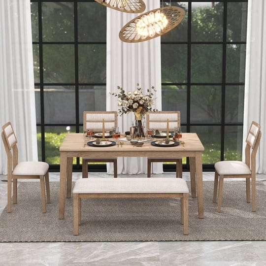 6-piece-farmhouse-rectangular-dining-set-includes-dining-table-and-4-upholstered-chairs-bench-for-ki-1