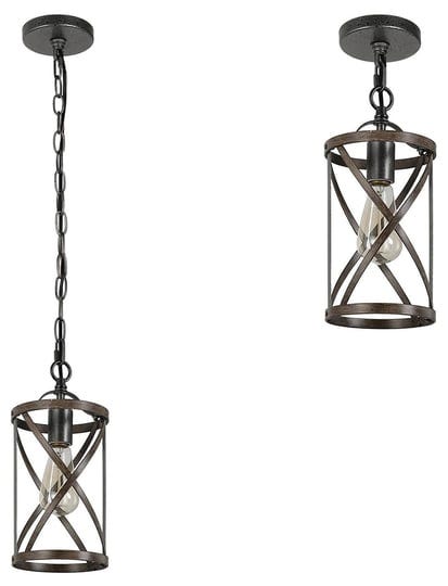 optimant-lighting-farmhouse-faux-wood-pendant-light-with-rust-finish-metal-cage-hanging-lighting-fix-1