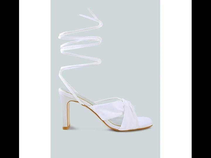 womens-chasm-satin-ruched-strap-tie-up-sandals-white-size-6