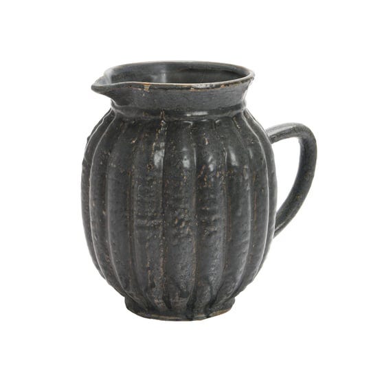 stoneware-fluted-pitcher-matte-black-1