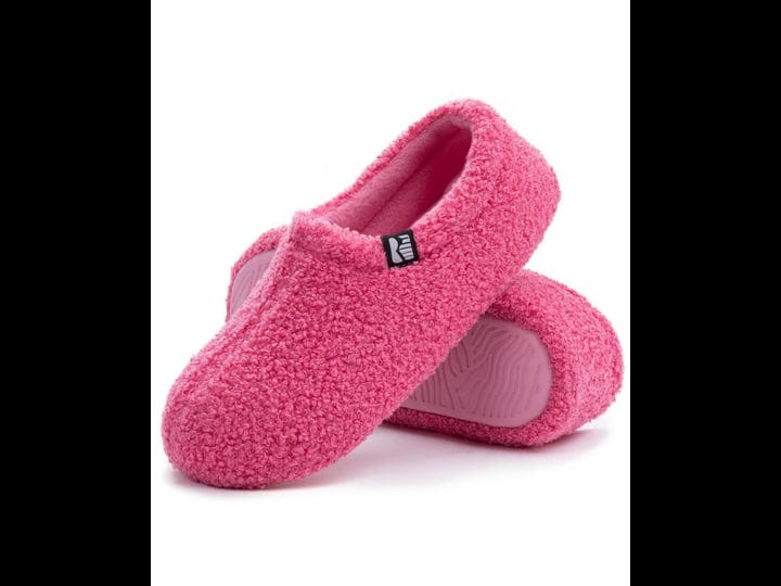 rockdove-womens-teddy-fleece-closed-back-slipper-size-9-10-us-women-hot-pink-1