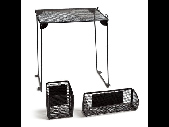 u-brands-black-mesh-locker-organization-kit-includes-magnetic-cup-folding-shelf-and-bin-3-pieces-1