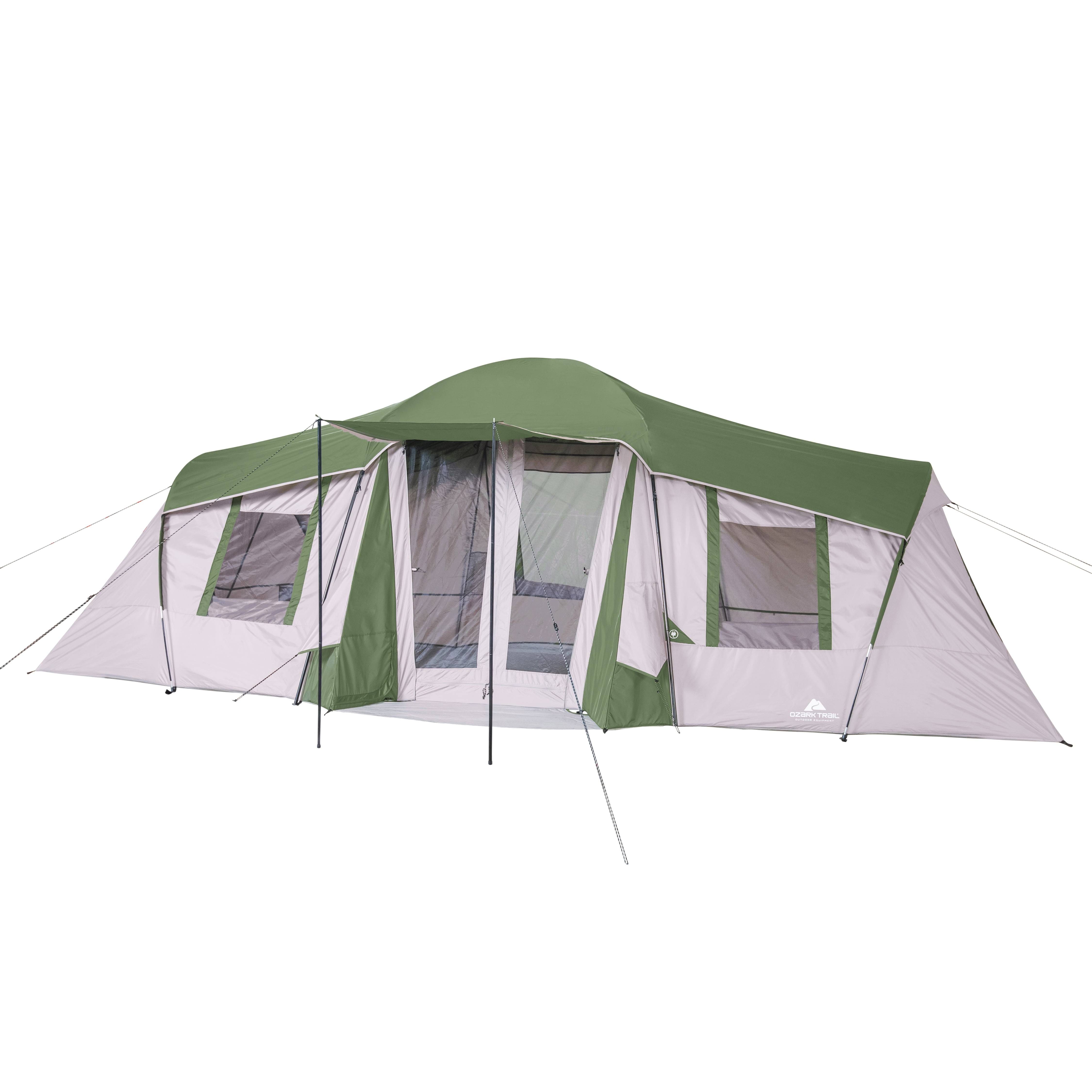 Ozark Trail 10-Person 3-Room Vacation Tent with Shade Awning | Image