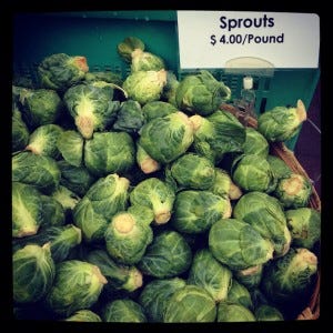 Fresh brussels sprouts from the farmers market 