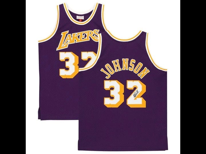 fanatics-authentic-magic-johnson-los-angeles-lakers-autographed-purple-mitchell-ness-hardwood-classi-1