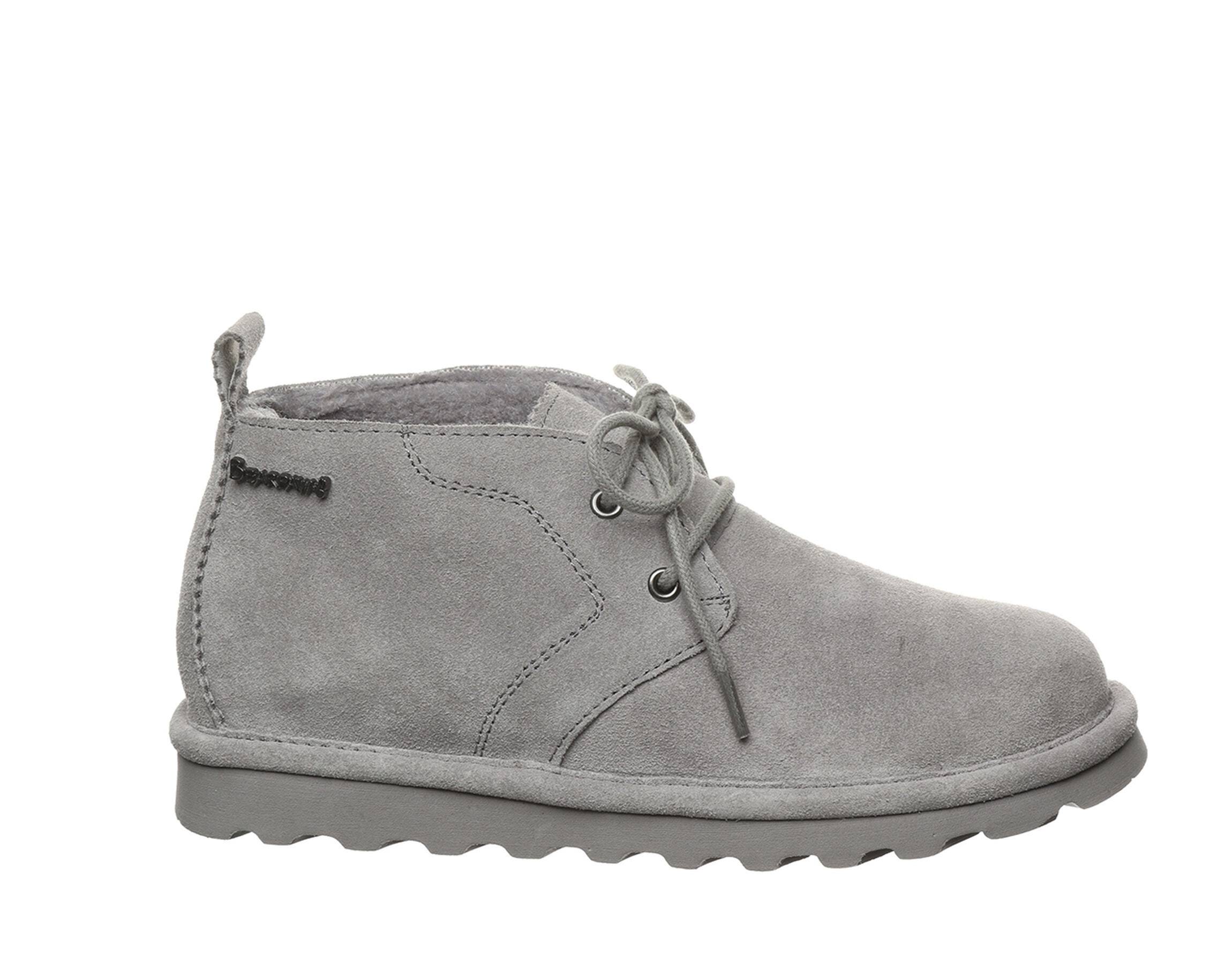 Ultra-Cozy Womens Grey Suede Boots with NeverWet Protection | Image