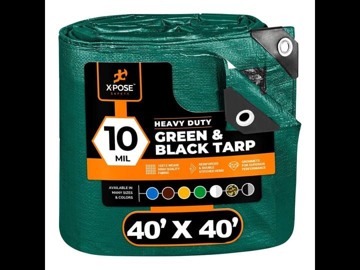 xpose-safety-40-x-40-green-black-heavy-duty-weatherproof-10-mil-multipurpose-polyethylene-tarp-mtgb--1