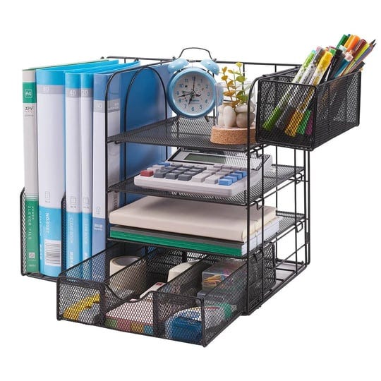 tsj-office-desk-organizer-with-file-holder-4-tier-paper-letter-tray-organizer-with-drawer-hanging-pe-1