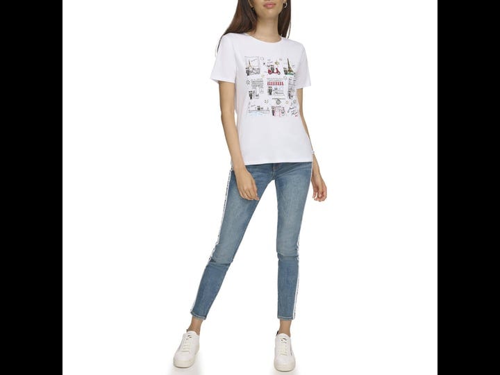 karl-lagerfeld-paris-womens-graphic-tee-white-size-l-1