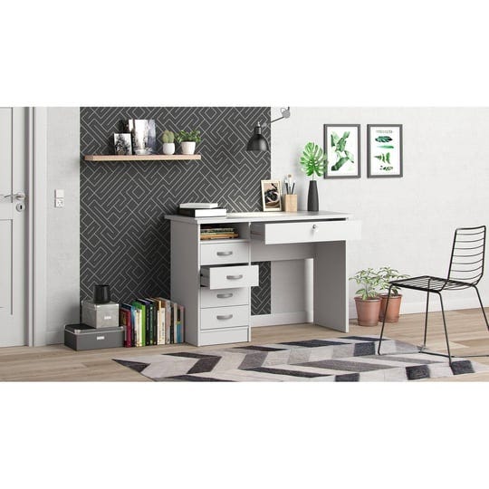 tvilum-modern-walden-desk-with-5-drawers-white-1