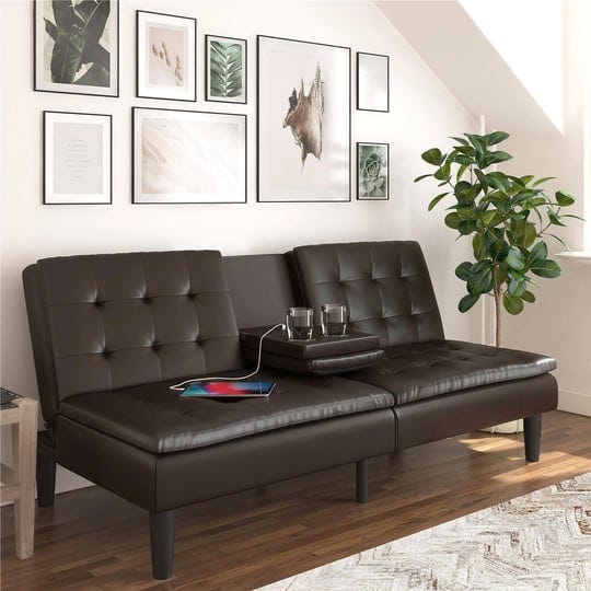 mainstays-memory-foam-futon-with-cupholder-and-usb-dark-brown-faux-leather-1
