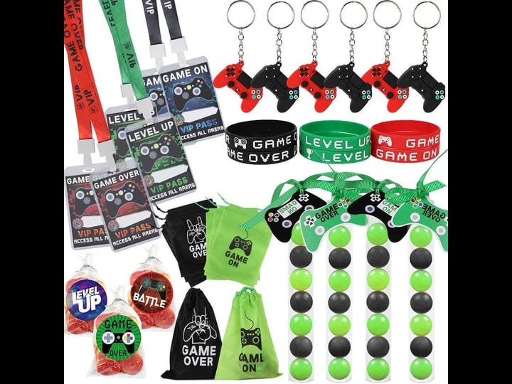 51-pack-video-game-party-favors-set-gaming-vip-pass-holder-ticket-candy-tubes-keychain-bracelet-game-1