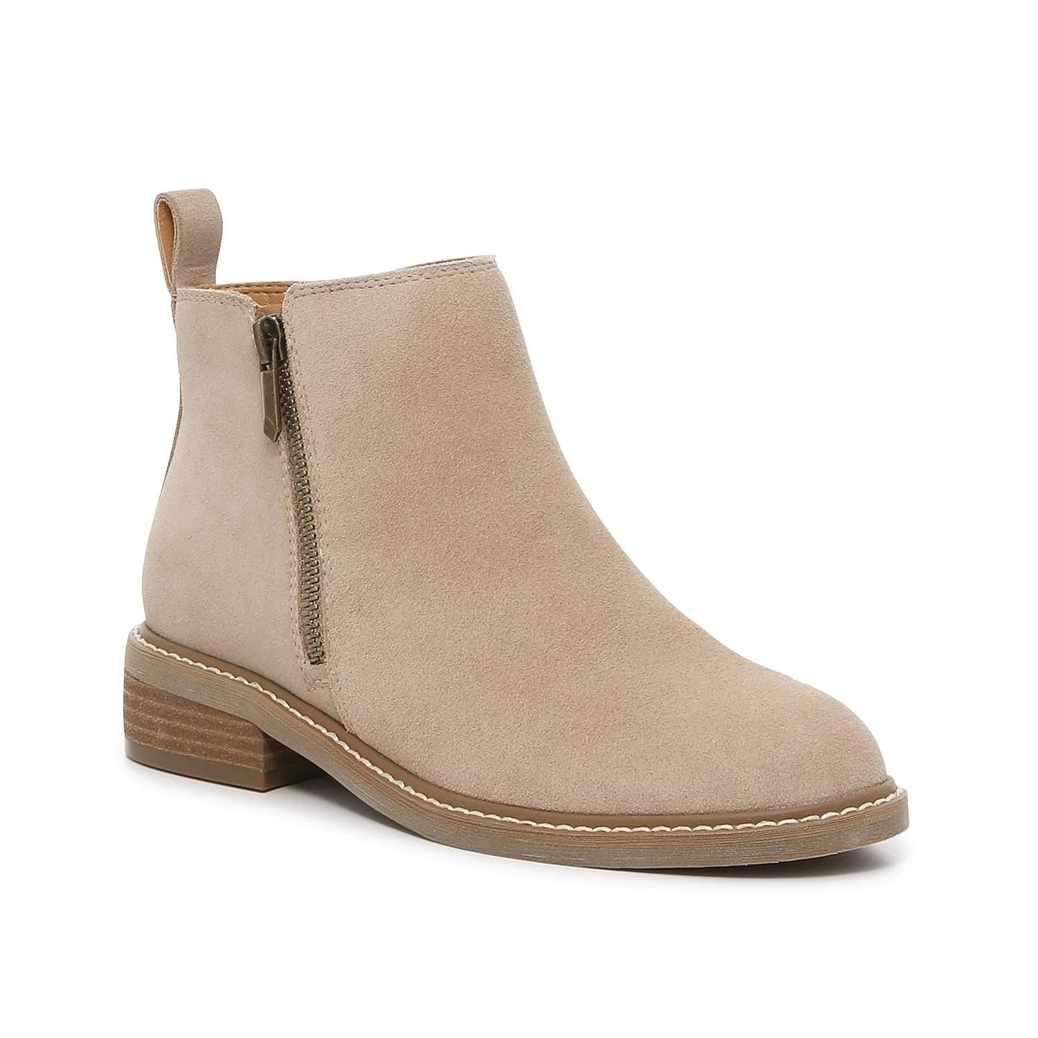 Stylish Taupe Ankle Booties with Heel | Image