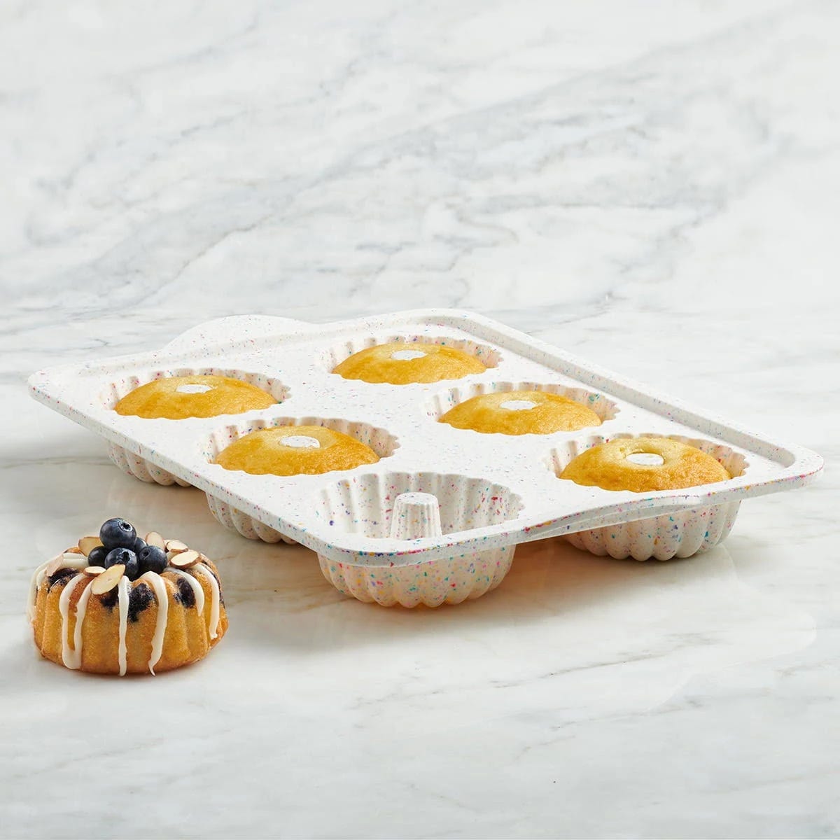 Confetti Mini Fluted Cake Pan Set by Trudeau | Image