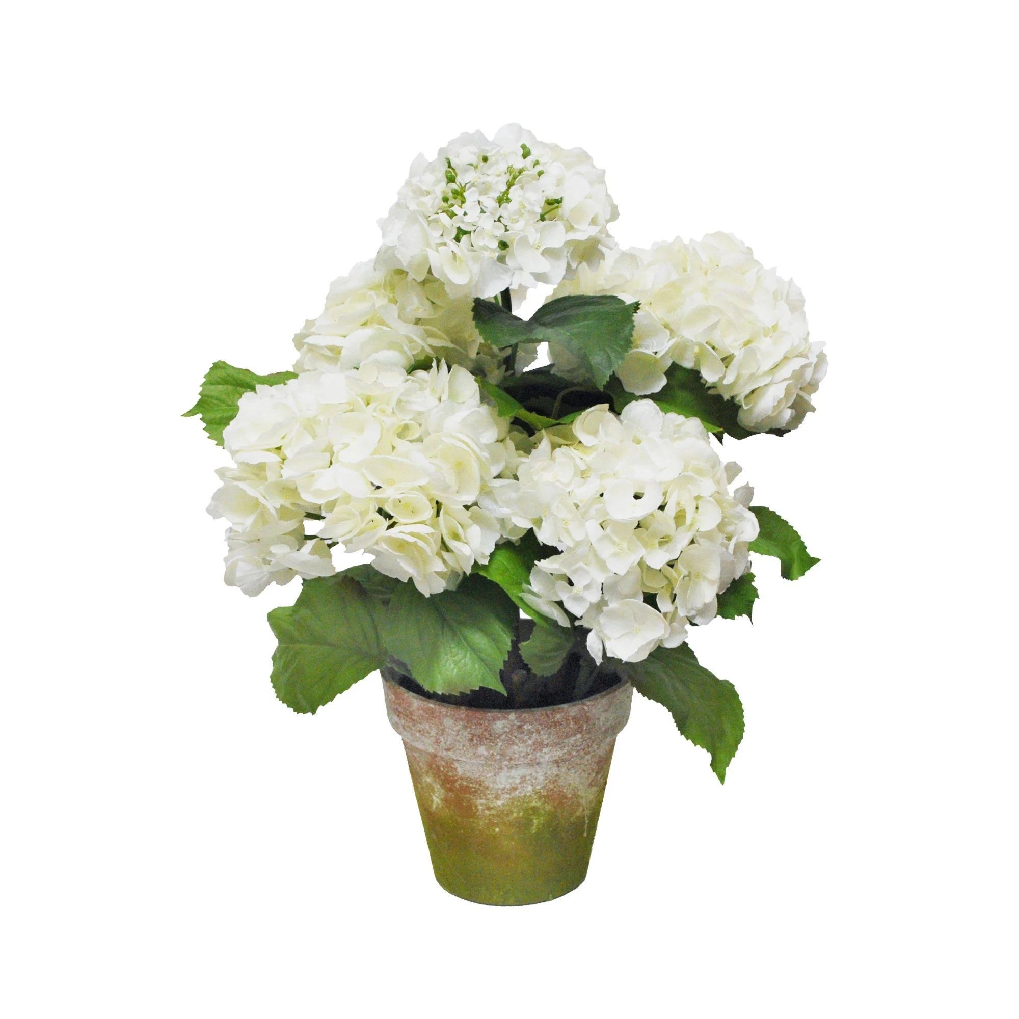 Realistic Polyester Artificial Hydrangeas in Pot | Image