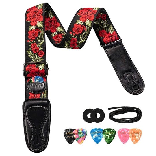 lekato-flower-bass-strap-flower-guitar-strap-for-bass-electric-acoustic-guitar-2-wide-guitar-straps--1