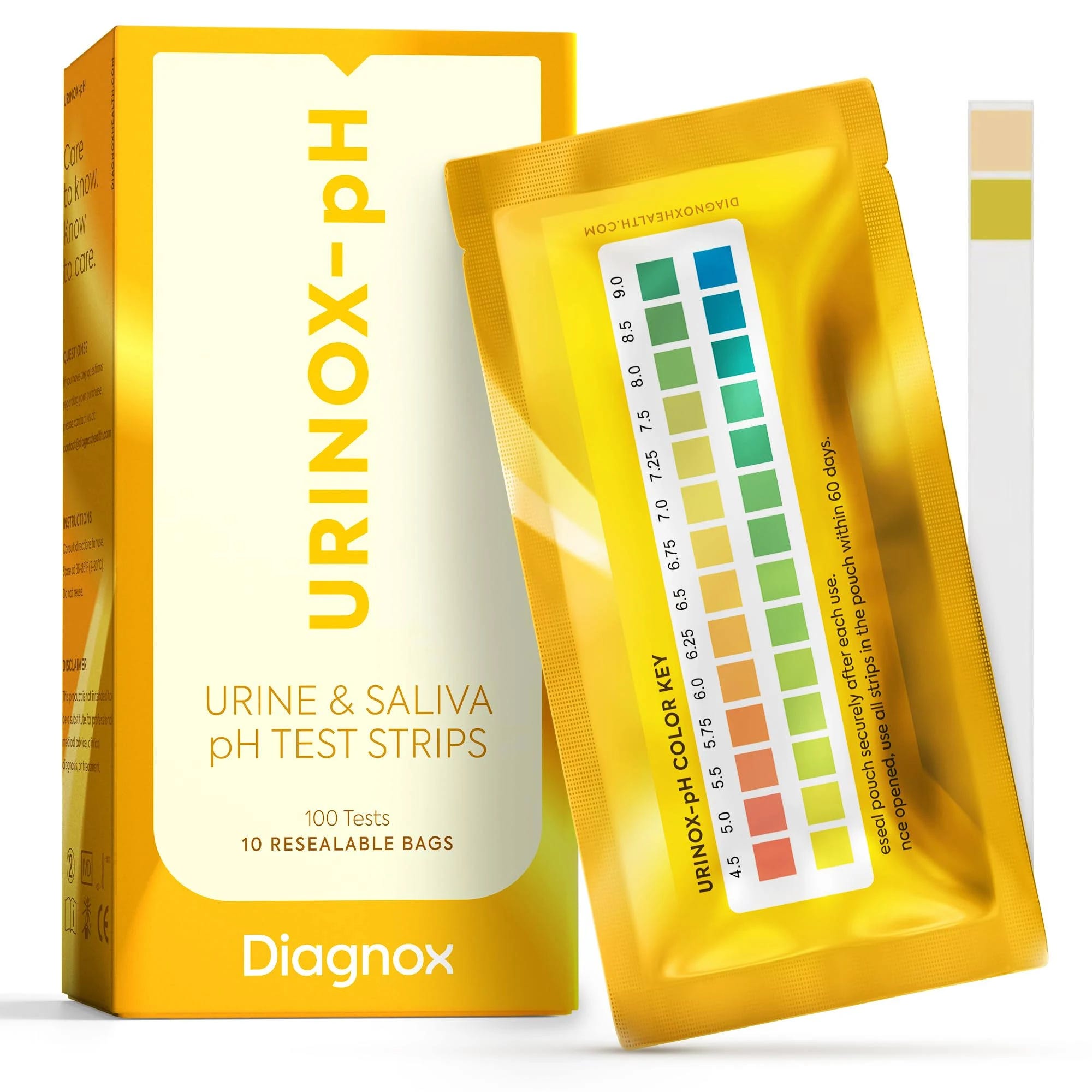 Diagnox Health PH Test Strips for Urine & Saliva: Clinical Grade PH Strips for Better Health | Image