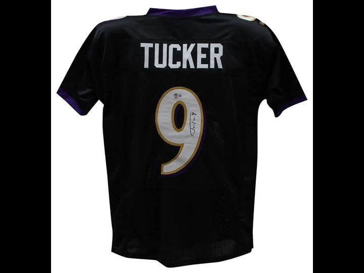 justin-tucker-autographed-signed-pro-style-black-xl-jersey-beckett-1
