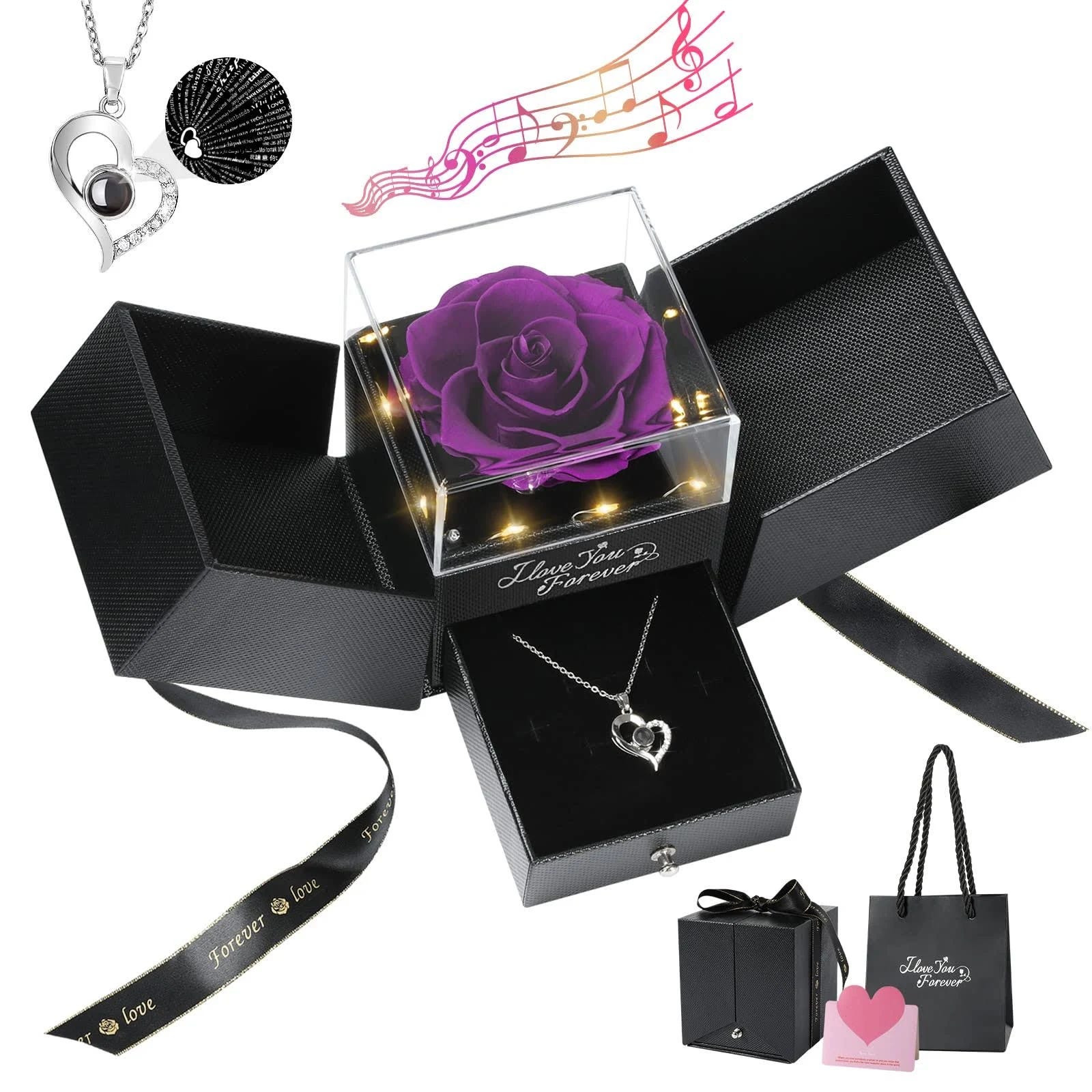 Eternal Love Preserved Rose & Necklace Gift Set | Image