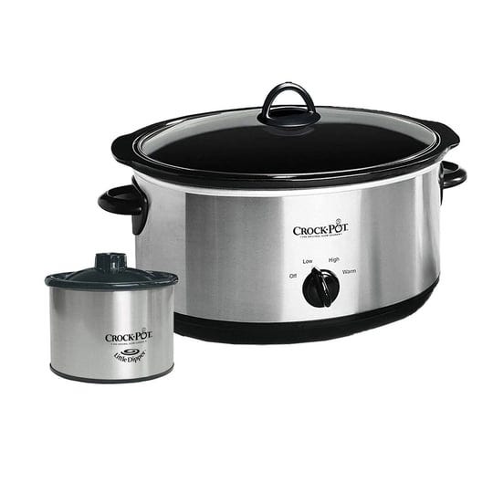 crock-pot-8-quart-manual-slow-cooker-with-16-oz-little-dipper-food-warmer-stainless-1