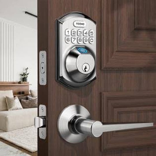 teeho-te002l-fingerprint-door-lock-with-2-lever-handles-keyless-entry-deadbolt-with-handle-set-elect-1