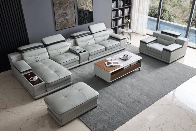 esf-e908-lf-elegant-contemporary-gray-half-leather-left-facing-sectional-sofa-at-comfyco-furniture-1