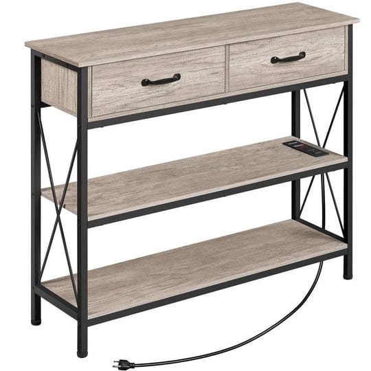 yaheetech-3-tier-console-table-sofa-table-with-power-outlet-gray-1
