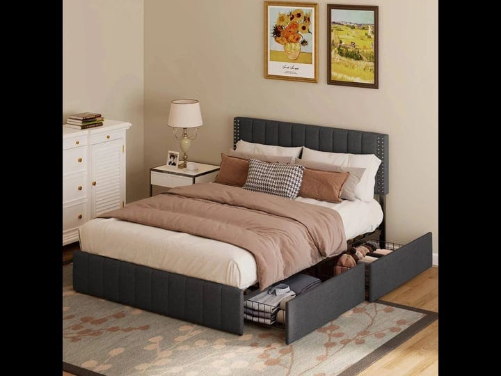aiho-bed-frame-queen-with-4-storage-drawers-for-bedroom-dark-grey-1