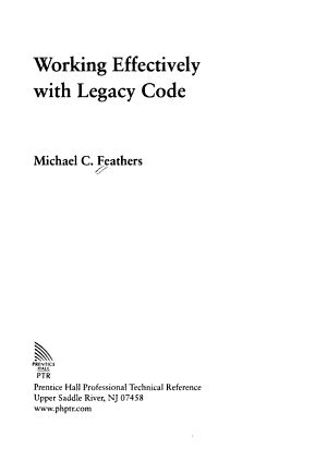 Working Effectively with Legacy Code PDF