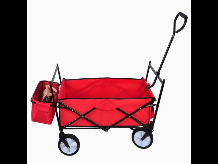 garden-shopping-beach-cart-folding-wagon-with-box-150lbs-capacity-red-1