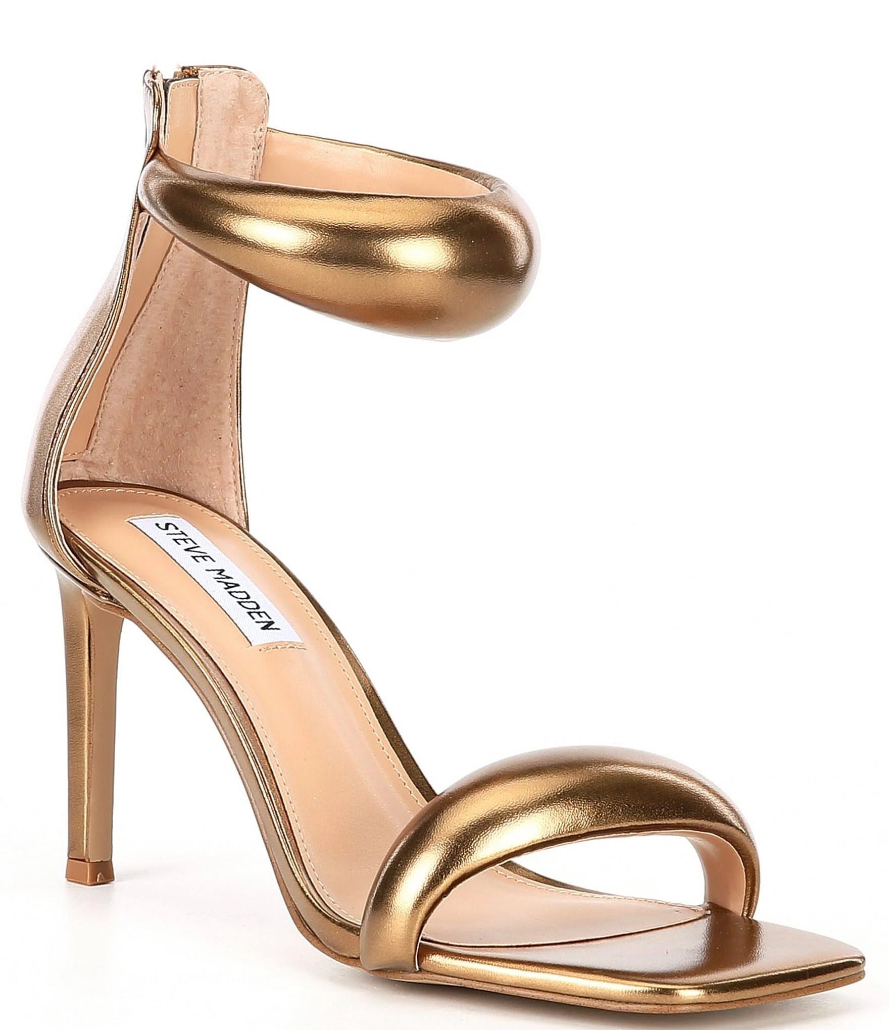 Metallic Ankle Strap Dress Sandals from Steve Madden | Image