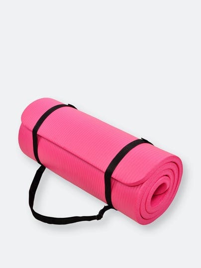 balancefrom-gocloud-1-extra-thick-exercise-yoga-mat-with-carrying-strap-pink-1