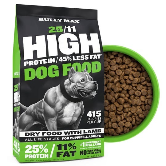 bully-max-25-11-high-protein-low-fat-dog-food-chicken-free-lamb-flavor-large-kibble-size-all-life-st-1
