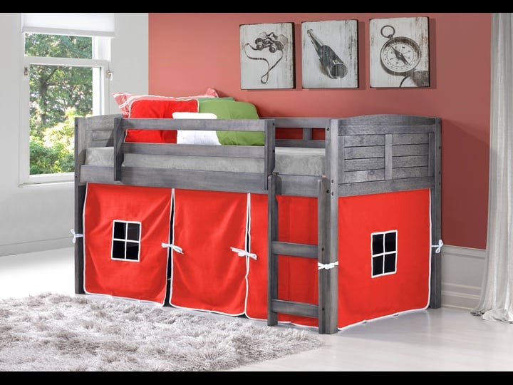 kids-louvered-twin-low-loft-bed-with-tent-antique-gray-red-by-ashley-1