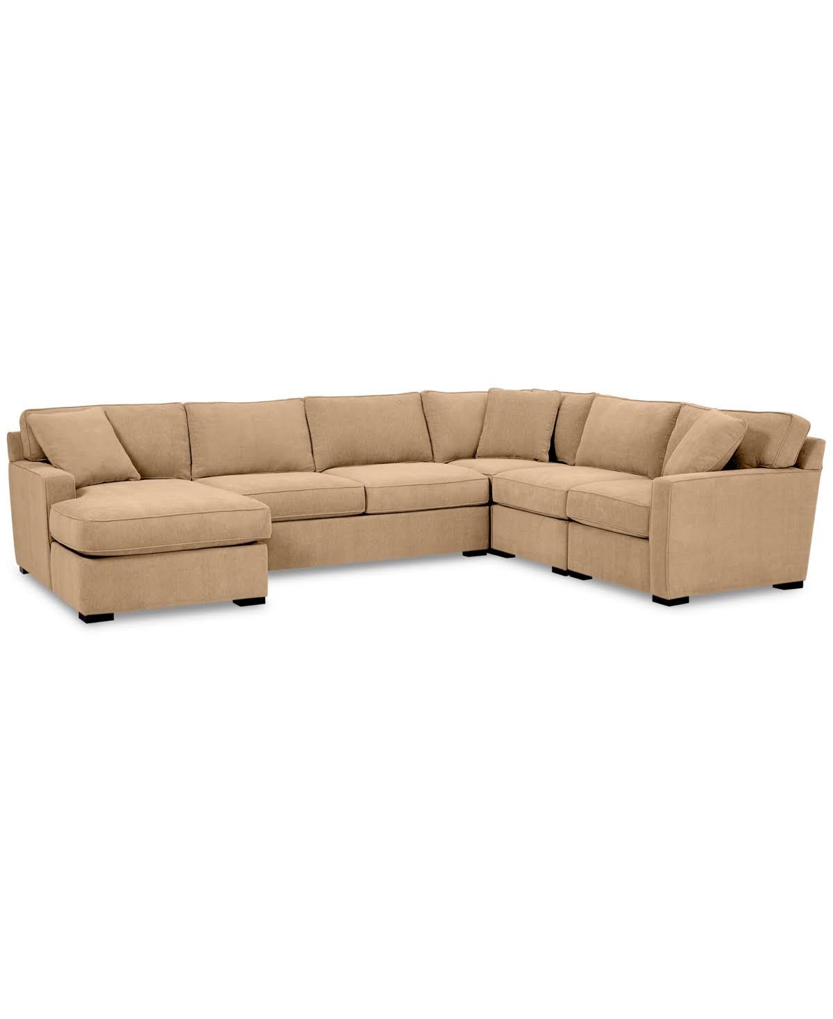 Heavenly Caramel 5-Pc. Textural Chaise Sectional Sofa for Stylish Comfort | Image