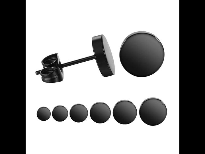lieblich-black-round-stud-earrings-set-stainless-steel-ear-studs-for-men-women-7