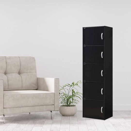 hodedah-5-door-cabinet-black-1